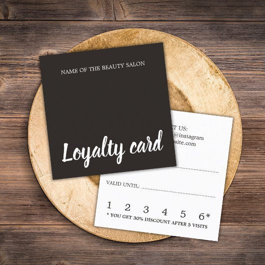 Elegante Ivory Schwarz-weiß Beauty Loyalty Card Treuekarte