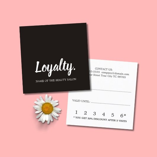 Elegante Ivory Schwarz-weiß Beauty Loyalty Card Treuekarte