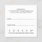 Elegante Ivory Schwarz-weiß Beauty Loyalty Card Treuekarte (Rückseite)