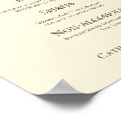 Elegante Ivory Simple Wedding Bar Menu Drinks Poster (Ecke)