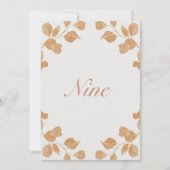 Elegante Ivory & Terracotta Botanische Tischnummer (Vorderseite)