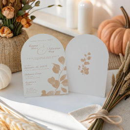 Elegante Ivory & Terracotta Hochzeit im Herbst Arc Einladung