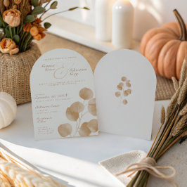 Elegante Ivory & Terracotta Hochzeit im Herbst Arc Einladung