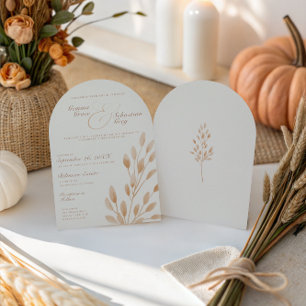 Elegante Ivory & Terracotta Hochzeit im Herbst Arc Einladung
