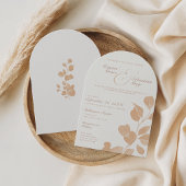 Elegante Ivory & Terracotta Hochzeit im Herbst Arc Einladung