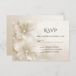 Elegante Ivory White Blume RSVP-Karte RSVP Karte