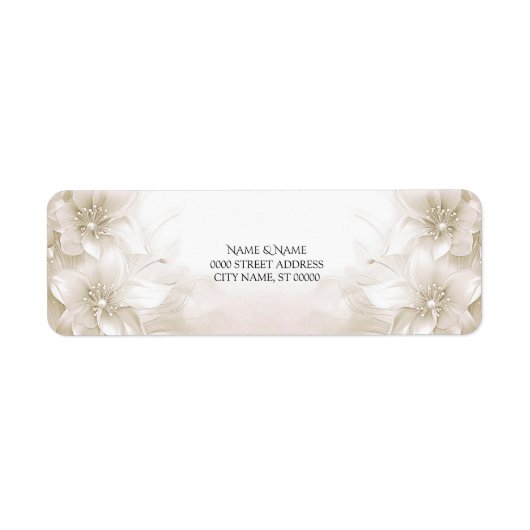 Elegante Ivory White Blume Rücksendeadresse (Vorne)