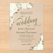 Elegante Ivory White Boho Chic Rose Extravagant Ho Acryleinladungen (Vorderseite)