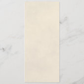 Elegante Ivory White Rose mit Reflections Wedding Menükarte (Rückseite)