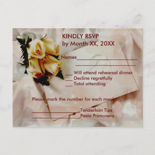 Elegante Ivory Yellow Roses UAWG Postkarte (Vorderseite)