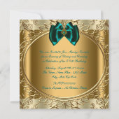 Elegante Jade und Gold Geburtstagsparty Einladung (Rückseite)