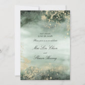 Elegante Jade und Gold Moderne Einladung zur Hochz (Vorderseite)