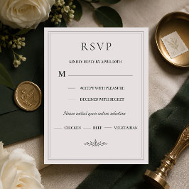Elegante Jägergrüne Monogramm-Hochzeits-RSVP-Karte RSVP Karte