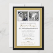 Elegante Jahrestags-Party Einladung (Gold) (Rückseite)