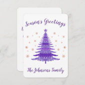 Elegante Jahreszeit Grüße Weihnachtsbaum Rose Gold Dankeskarte (Vorne/Hinten)