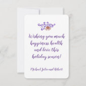 Elegante Jahreszeit Grüße Weihnachtsbaum Rose Gold Dankeskarte (Rückseite)