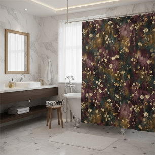 Elegante japanische Blumen – melancholisches Pflau Duschvorhang