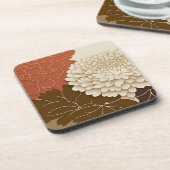 Elegante japanische Chrysanthemum Print-Untersetze Getränkeuntersetzer (Linke Seite)