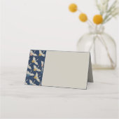Elegante japanische Cranes Blue Wedding Party Platzkarte (Vorderseite)