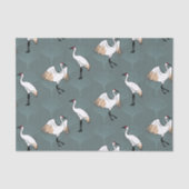 Elegante japanische Krane & Gingko-Blätter Seidenpapier (Vorderseite)