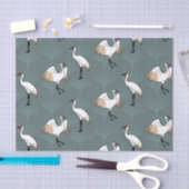 Elegante japanische Krane & Gingko-Blätter Seidenpapier (Handwerk)