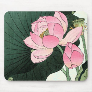 Elegante japanische Lotusblume - Vintage Fine Art Mousepad