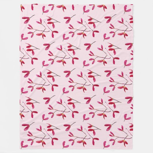 Elegante japanische Rote Maple Tree Seeds Wasserfa Fleecedecke (Vorderseite)