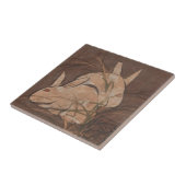 Elegante japanische Vintage Kaninchen neutral Fliese (Seite)