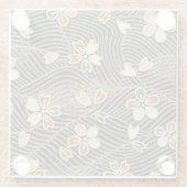 Elegante japanische Waschi Origami-Kirschblüten Glasuntersetzer (Rückseite)
