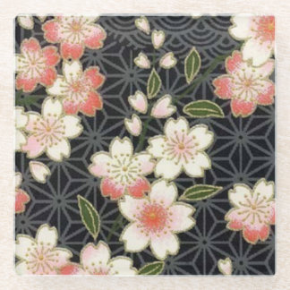 Elegante japanische Waschi Origami-Kirschblüten Glasuntersetzer
