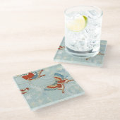 Elegante japanische Washi Origami Butterflies Glasuntersetzer (Schrägansicht)