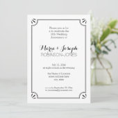 Elegante Jazz Age Black and White Wedding Annivers Einladung (Stehend Vorderseite)