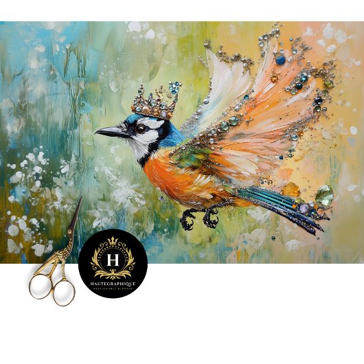 Elegante Jewel Gestricke Bird Art Decoupage Seidenpapier