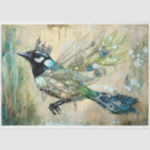 Elegante Jewel Gestricke Bird Art Decoupage Seidenpapier (Vorderseite)