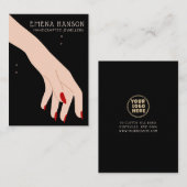 Elegante Jewelry Black Bracelet Hand Display Karte (Vorne/Hinten)