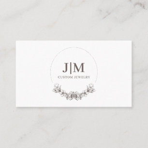 Elegante Jewelry Designer Monogram Business Card Visitenkarte