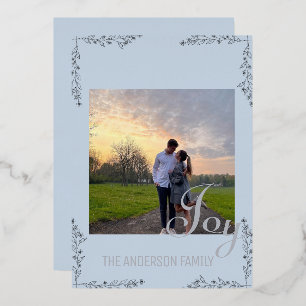 Elegante Joy Floral & Foliage Foil Card Folien Feiertagskarte