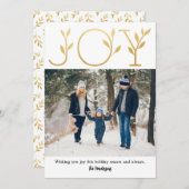 Elegante Joy Foto Holiday Card Feiertagskarte (Vorne/Hinten)