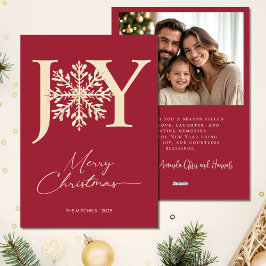 Elegante JOY Gold Snowflake Foto Weihnachten