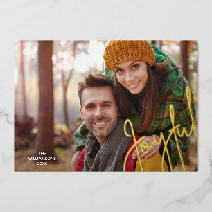 Elegante Joyful Gold Foil Folien Feiertagskarte