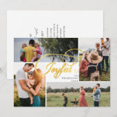 Elegante Joyful Gold Weihnachten Vier Foto Collage (Vorne/Hinten)