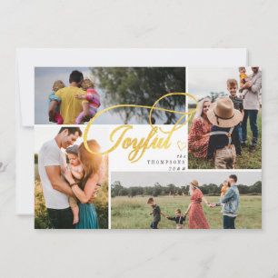 Elegante Joyful Gold Weihnachten Vier Foto Collage
