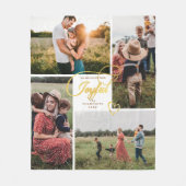 Elegante Joyful Gold Weihnachten Vier Foto Collage Fleecedecke (Vorderseite)