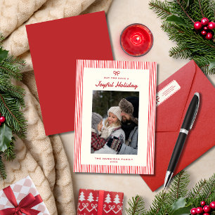 Elegante Joyful Script Red Flat Weihnachtskarte Feiertagskarte