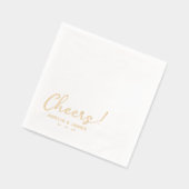 Elegante Jubiläum-Kalligraphie-Cocktail-Hochzeit Servietten Mit Folie (Links)