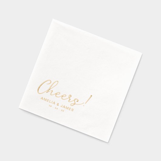 Elegante Jubiläum-Kalligraphie-Cocktail-Hochzeit Servietten Mit Folie (Links)