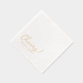 Elegante Jubiläum-Kalligraphie-Cocktail-Hochzeit Servietten Mit Folie (Rechts)