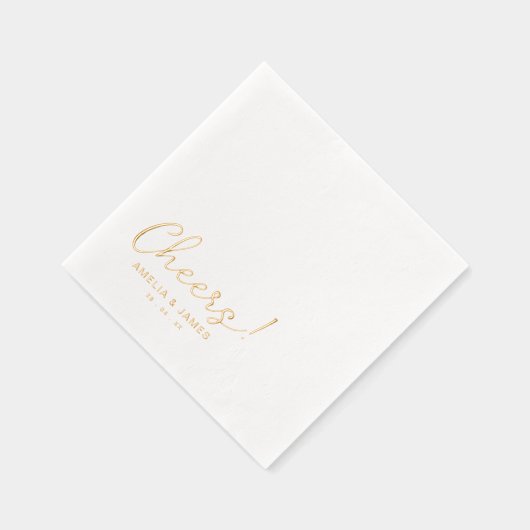 Elegante Jubiläum-Kalligraphie-Cocktail-Hochzeit Servietten Mit Folie (Rechts)