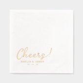 Elegante Jubiläum-Kalligraphie-Cocktail-Hochzeit Servietten Mit Folie (Vorderseite)