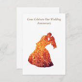 Elegante Jubiläumseinladung, Goldenes Paar Einladung (Vorne/Hinten)